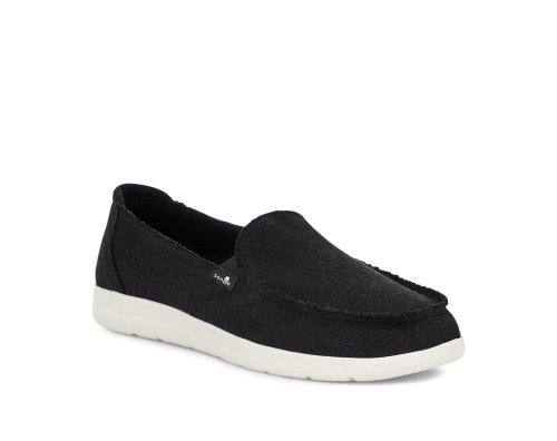 Sanuk Donna Lite TX Canvas Slip-on - Sanuk Shoes Womens Black - Philippines VMPNBH069